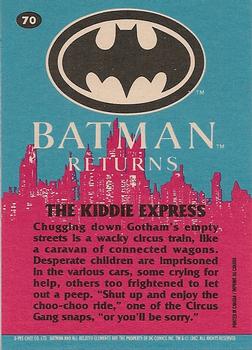 1992 O-Pee-Chee Batman Returns #70 The Kiddie Express Back