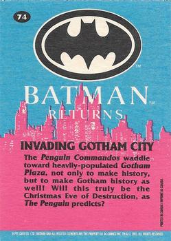 1992 O-Pee-Chee Batman Returns #74 Invading Gotham City Back