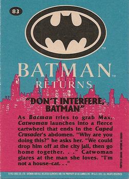 1992 O-Pee-Chee Batman Returns #83 Don't Interfere, Batman Back