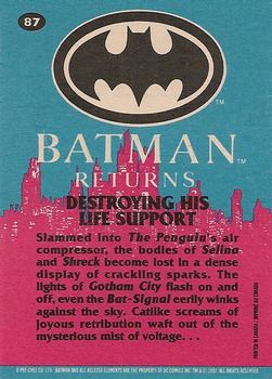1992 O-Pee-Chee Batman Returns #87 Destroying His Life Support Back