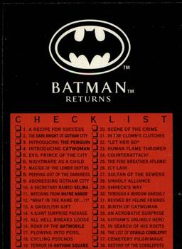 1992 O-Pee-Chee Batman Returns #89 Checklist Front