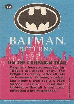 1992 O-Pee-Chee Batman Returns #60 On the Campaign Trail Back