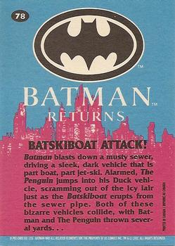 1992 O-Pee-Chee Batman Returns #78 Batskiboat Attack! Back