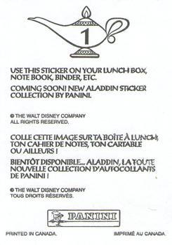 1993 Panini Aladdin - Stickers #1 Aladdin Back