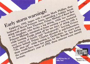 1993 Press Pass The Royal Family #1 Early storm warnings! Back