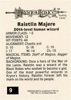1991 TSR Advanced Dungeons & Dragons - Silver #9 Raistlin Majere Back