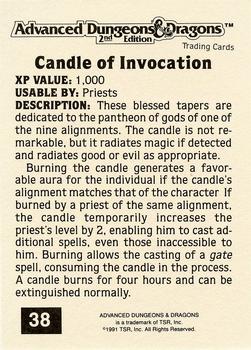 1991 TSR Advanced Dungeons & Dragons - Silver #38 Candle of Invocation Back