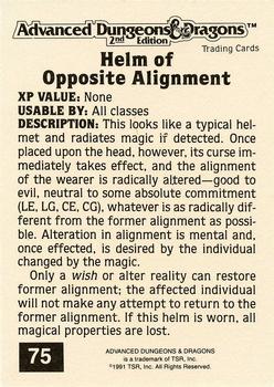 1991 TSR Advanced Dungeons & Dragons - Silver #75 Helm of Opposite Alignment Back