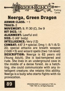1991 TSR Advanced Dungeons & Dragons - Silver #89 Neerga, Green Dragon Back