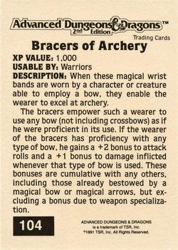 1991 TSR Advanced Dungeons & Dragons - Silver #104 Bracers of Archery Back