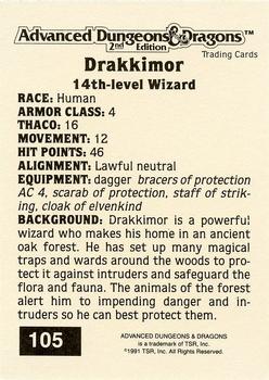 1991 TSR Advanced Dungeons & Dragons - Silver #105 Drakkimor Back