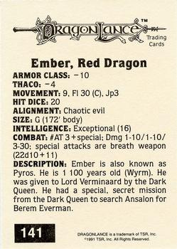 1991 TSR Advanced Dungeons & Dragons - Silver #141 Ember, Red Dragon Back