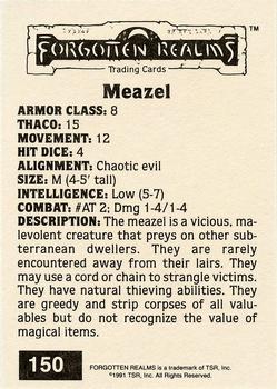 1991 TSR Advanced Dungeons & Dragons - Silver #150 Meazel Back