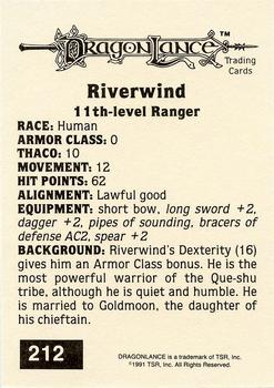 1991 TSR Advanced Dungeons & Dragons - Silver #212 Riverwind Back