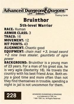 1991 TSR Advanced Dungeons & Dragons - Silver #228 Bruinthor Back