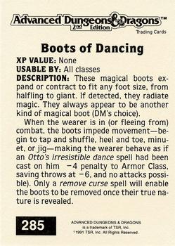 1991 TSR Advanced Dungeons & Dragons - Silver #285 Boots of Dancing Back