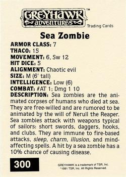 1991 TSR Advanced Dungeons & Dragons - Silver #300 Sea Zombie Back