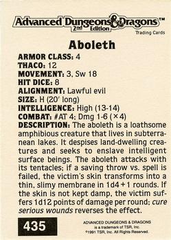 1991 TSR Advanced Dungeons & Dragons - Silver #435 Aboleth Back