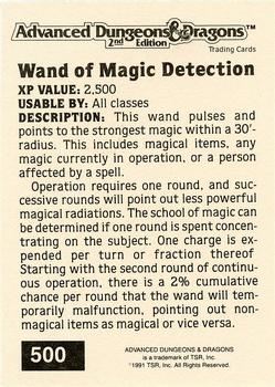 1991 TSR Advanced Dungeons & Dragons - Silver #500 Wand of Magic Detection Back