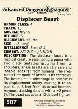 1991 TSR Advanced Dungeons & Dragons - Silver #507 Displacer Beast Back
