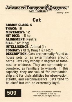 1991 TSR Advanced Dungeons & Dragons - Silver #509 Cat Back