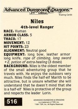 1991 TSR Advanced Dungeons & Dragons - Silver #516 Niles Back