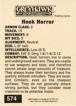 1991 TSR Advanced Dungeons & Dragons - Silver #574 Hook Horror Back