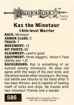1991 TSR Advanced Dungeons & Dragons - Silver #586 Kaz the Minotaur Back