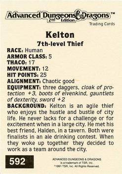 1991 TSR Advanced Dungeons & Dragons - Silver #592 Kelton Back