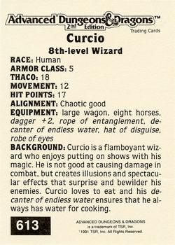 1991 TSR Advanced Dungeons & Dragons - Silver #613 Curcio Back