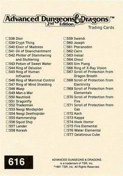 1991 TSR Advanced Dungeons & Dragons - Silver #616 Checklist 14 -- 538-577 Back
