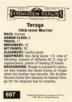 1991 TSR Advanced Dungeons & Dragons - Silver #697 Toraga Back