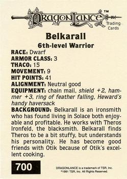 1991 TSR Advanced Dungeons & Dragons - Silver #700 Belkarall Back