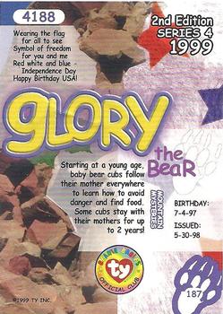 1999 Ty Beanie Babies IV #187 Glory [rare] Back