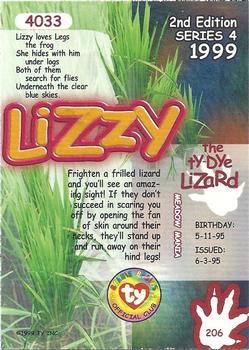 1999 Ty Beanie Babies IV #206 Lizzy Back