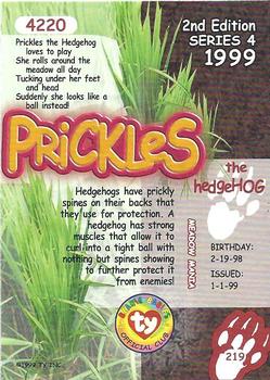 1999 Ty Beanie Babies IV #219 Prickles Back