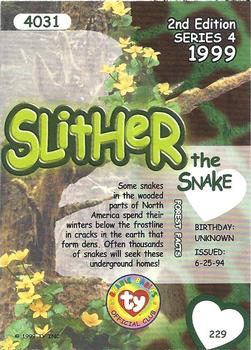 1999 Ty Beanie Babies IV #229 Slither Back