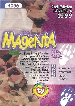 1999 Ty Beanie Babies IV #245 Teddy - Magenta Back