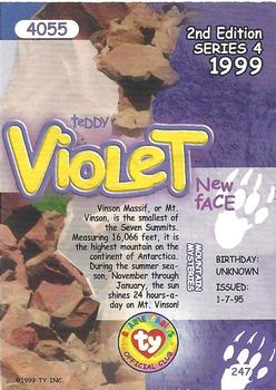 1999 Ty Beanie Babies IV #247 Teddy - Violet Back