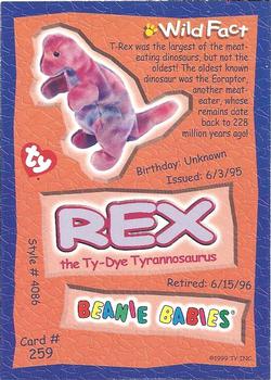 1999 Ty Beanie Babies IV #259 Rex Back