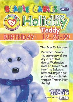 1999 Ty Beanie Babies IV #282 '99 Holiday Teddy [rare] Back
