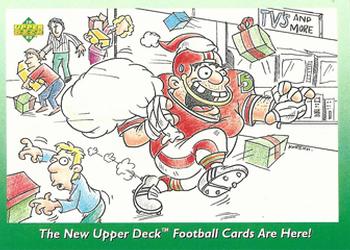 1992 Upper Deck Santa Claus #5 The New Upper Deck Football Cards are Here Front