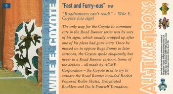 1996 Upper Deck All Time Toons #6 Wile E. Coyote Back