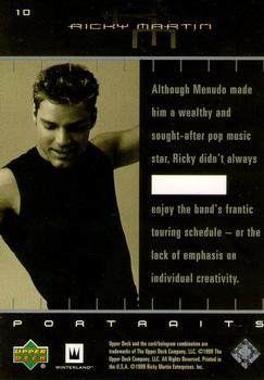 1999 Upper Deck Ricky Martin #10 Although Menudo made him a wealthy and sought Back