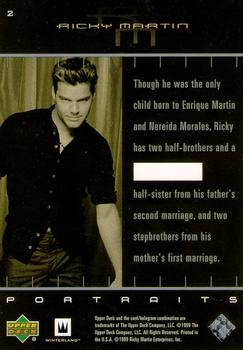 1999 Upper Deck Ricky Martin #2 Though he was the only child born to Enrique M Back