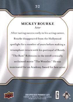 2009 Upper Deck Prominent Cuts #32 Mickey Rourke Back