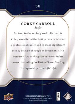 2009 Upper Deck Prominent Cuts #38 Corky Carroll Back