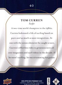2009 Upper Deck Prominent Cuts #40 Tom Curren Back