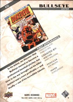 2011 Upper Deck Marvel Beginnings S1 #132 Bullseye Back