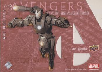 2012 Upper Deck Marvel Beginnings S2 - Avengers Die Cut #A-42 War Machine Back